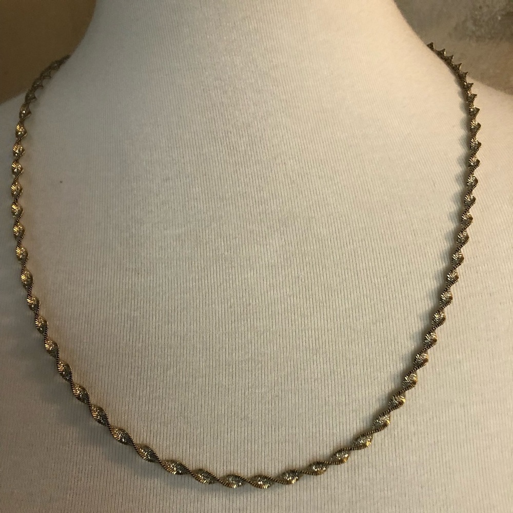 Sterling 925 Silver and Gold Necklace and Bracelet Set